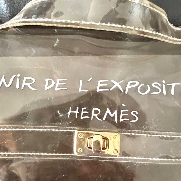 Authentic Limited Edition Hermes Clear Vinyl Kelly Bag 40 Souvenir - Picture 3 of 8